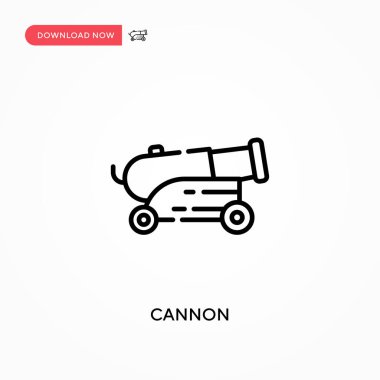 Cannon Basit vektör simgesi. Web sitesi veya mobil uygulama için modern, basit düz vektör çizimi