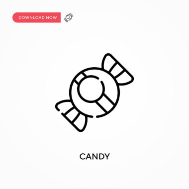 Basit Candy vektör simgesi. Web sitesi veya mobil uygulama için modern, basit düz vektör çizimi