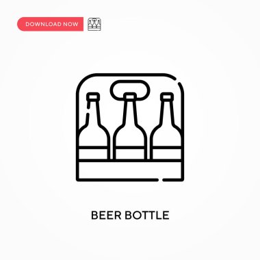 Bira şişesi. Basit vektör ikonu. Web sitesi veya mobil uygulama için modern, basit düz vektör çizimi