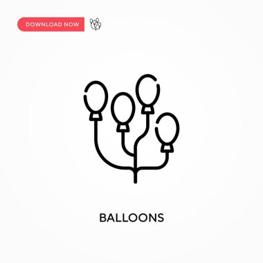 Balonlar basit vektör simgesi. Web sitesi veya mobil uygulama için modern, basit düz vektör çizimi