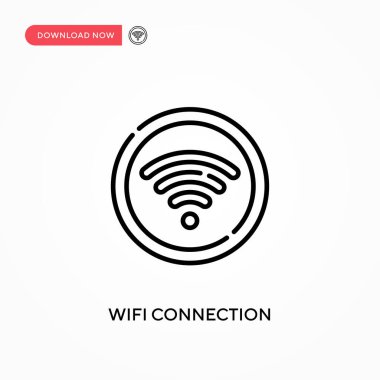 Kablosuz bağlantı basit vektör simgesi. Web sitesi veya mobil uygulama için modern, basit düz vektör çizimi