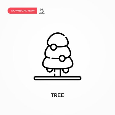 Ağaç basit vektör simgesi. Web sitesi veya mobil uygulama için modern, basit düz vektör çizimi