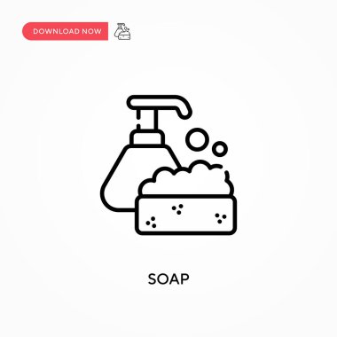 Sabun basit vektör ikonu. Web sitesi veya mobil uygulama için modern, basit düz vektör çizimi
