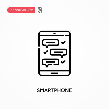 Akıllı telefon basit vektör simgesi. Web sitesi veya mobil uygulama için modern, basit düz vektör çizimi