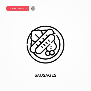 Sosisler basit vektör simgesi. Web sitesi veya mobil uygulama için modern, basit düz vektör çizimi