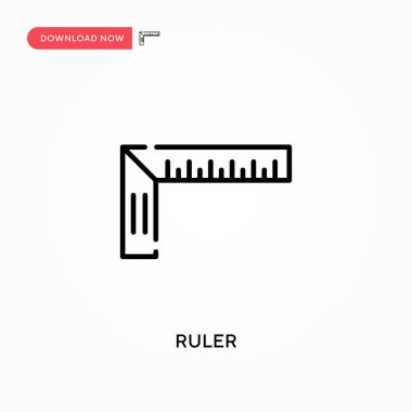 Cetvel Basit vektör simgesi. Web sitesi veya mobil uygulama için modern, basit düz vektör çizimi