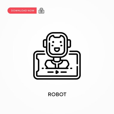 Robot Basit vektör simgesi. Web sitesi veya mobil uygulama için modern, basit düz vektör çizimi