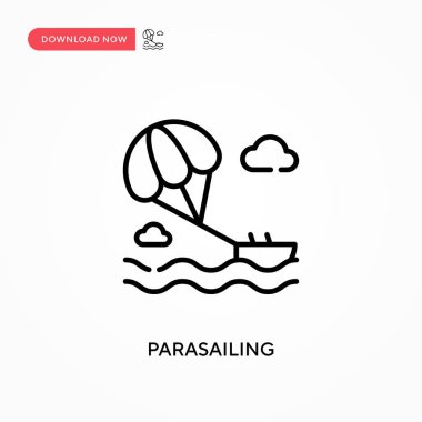 Parasailing Basit vektör simgesi. Web sitesi veya mobil uygulama için modern, basit düz vektör çizimi