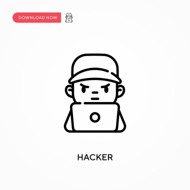 Hacker Basit vektör simgesi. Web sitesi veya mobil uygulama için modern, basit düz vektör çizimi