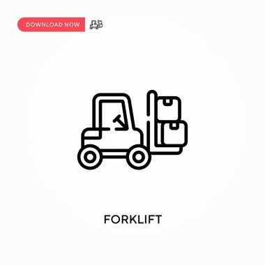 Forklift Basit vektör simgesi. Web sitesi veya mobil uygulama için modern, basit düz vektör çizimi