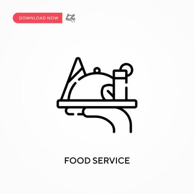 Yemek servisi basit vektör simgesi. Web sitesi veya mobil uygulama için modern, basit düz vektör çizimi