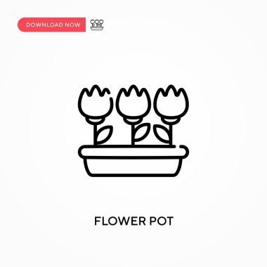 Çiçek saksısı Basit vektör simgesi. Web sitesi veya mobil uygulama için modern, basit düz vektör çizimi