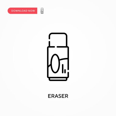 Silgi Basit vektör simgesi. Web sitesi veya mobil uygulama için modern, basit düz vektör çizimi