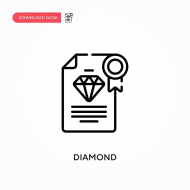 Elmas basit vektör simgesi. Web sitesi veya mobil uygulama için modern, basit düz vektör çizimi