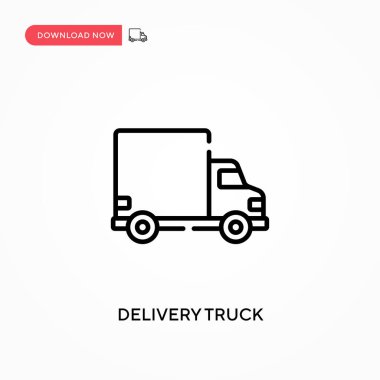 Teslimat kamyonu basit vektör simgesi. Web sitesi veya mobil uygulama için modern, basit düz vektör çizimi
