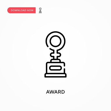 Ödül basit vektör simgesi. Web sitesi veya mobil uygulama için modern, basit düz vektör çizimi