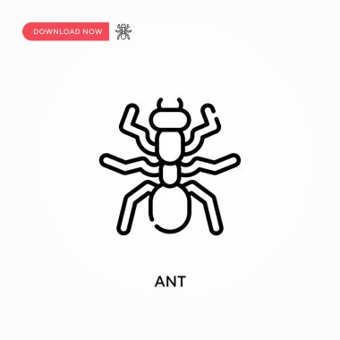Karınca Basit vektör simgesi. Web sitesi veya mobil uygulama için modern, basit düz vektör çizimi