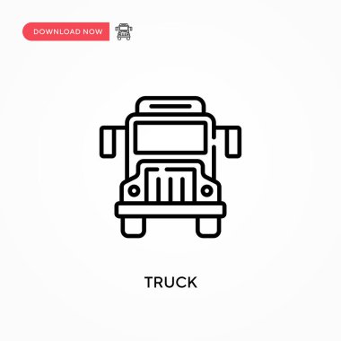 Kamyon Basit vektör simgesi. Web sitesi veya mobil uygulama için modern, basit düz vektör çizimi