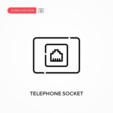 Telefon soketi Basit vektör simgesi. Web sitesi veya mobil uygulama için modern, basit düz vektör çizimi