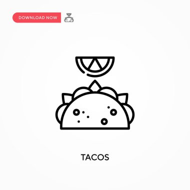 Tacos Basit vektör simgesi. Web sitesi veya mobil uygulama için modern, basit düz vektör çizimi