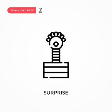Sürpriz basit vektör simgesi. Web sitesi veya mobil uygulama için modern, basit düz vektör çizimi