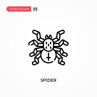 Spider Simple vektör simgesi. Web sitesi veya mobil uygulama için modern, basit düz vektör çizimi