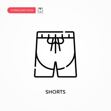 Shorts Basit vektör simgesi. Web sitesi veya mobil uygulama için modern, basit düz vektör çizimi