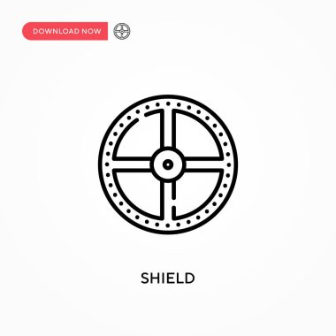 Kalkan Basit vektör simgesi. Web sitesi veya mobil uygulama için modern, basit düz vektör çizimi