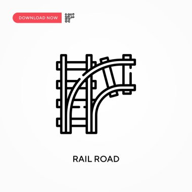 Demiryolu basit vektör simgesi. Web sitesi veya mobil uygulama için modern, basit düz vektör çizimi