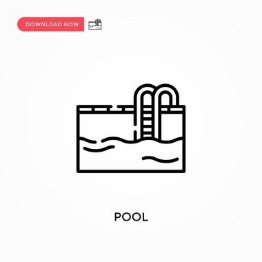 Havuz basit vektör simgesi. Web sitesi veya mobil uygulama için modern, basit düz vektör çizimi