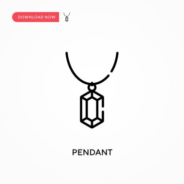 Kolye Basit vektör simgesi. Web sitesi veya mobil uygulama için modern, basit düz vektör çizimi