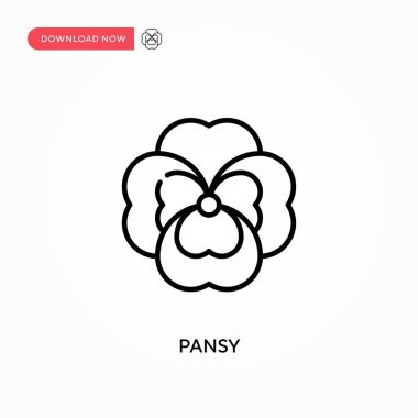 Pansy Basit vektör simgesi. Web sitesi veya mobil uygulama için modern, basit düz vektör çizimi