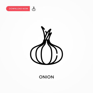 Soğan Basit vektör simgesi. Web sitesi veya mobil uygulama için modern, basit düz vektör çizimi
