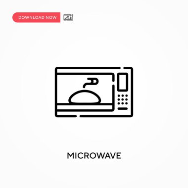 Mikrodalga basit vektör simgesi. Web sitesi veya mobil uygulama için modern, basit düz vektör çizimi