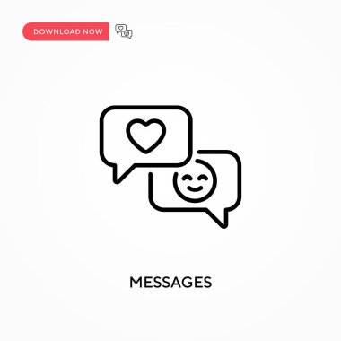 İletiler basit vektör simgesi. Web sitesi veya mobil uygulama için modern, basit düz vektör çizimi