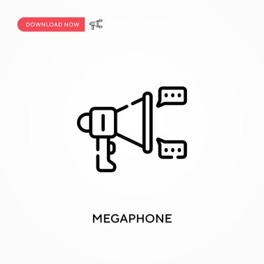 Megafon basit vektör simgesi. Web sitesi veya mobil uygulama için modern, basit düz vektör çizimi