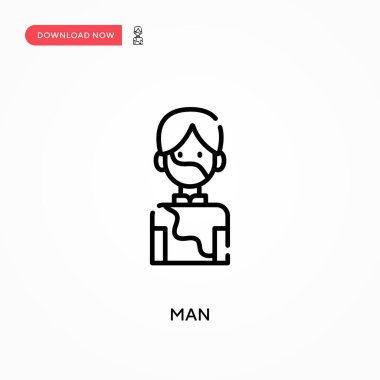 Basit erkek vektör simgesi. Web sitesi veya mobil uygulama için modern, basit düz vektör çizimi