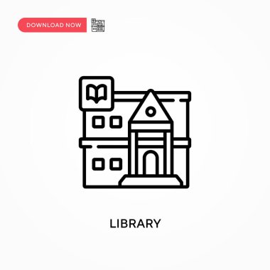 Kütüphane Basit vektör simgesi. Web sitesi veya mobil uygulama için modern, basit düz vektör çizimi