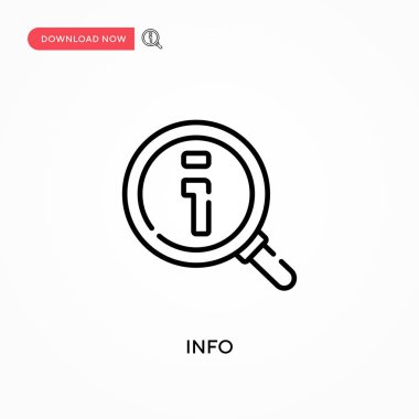 Bilgi Basit vektör simgesi. Web sitesi veya mobil uygulama için modern, basit düz vektör çizimi