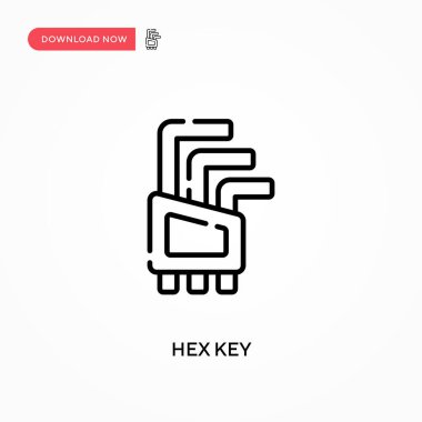 Hex tuşlu basit vektör simgesi. Web sitesi veya mobil uygulama için modern, basit düz vektör çizimi