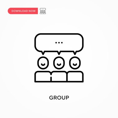 Basit Grup vektör simgesi. Web sitesi veya mobil uygulama için modern, basit düz vektör çizimi