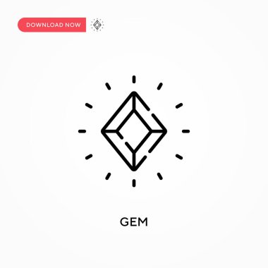 Basit Gem vektör simgesi. Web sitesi veya mobil uygulama için modern, basit düz vektör çizimi
