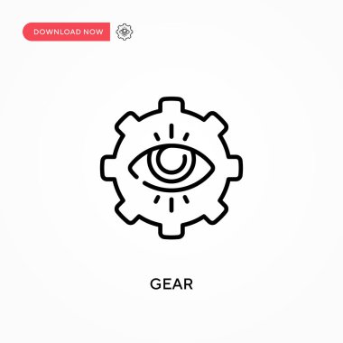 Gear Basit vektör simgesi. Web sitesi veya mobil uygulama için modern, basit düz vektör çizimi