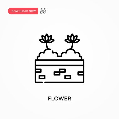 Çiçek Basit vektör simgesi. Web sitesi veya mobil uygulama için modern, basit düz vektör çizimi