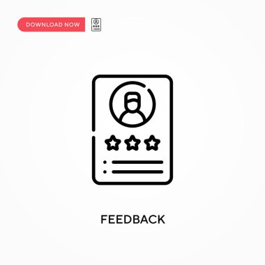 Geri besleme Basit vektör simgesi. Web sitesi veya mobil uygulama için modern, basit düz vektör çizimi