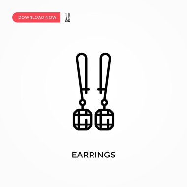 Küpeler basit vektör ikonu. Web sitesi veya mobil uygulama için modern, basit düz vektör çizimi