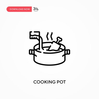 Tencere pişirme basit vektör simgesi. Web sitesi veya mobil uygulama için modern, basit düz vektör çizimi