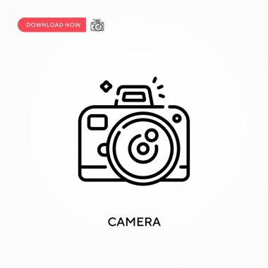 Kamera basit vektör simgesi. Web sitesi veya mobil uygulama için modern, basit düz vektör çizimi
