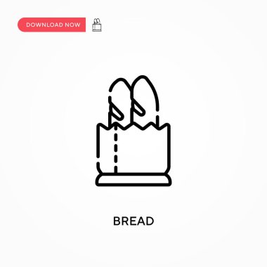 Ekmek Basit vektör simgesi. Web sitesi veya mobil uygulama için modern, basit düz vektör çizimi