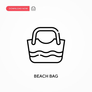 Plaj çantası basit vektör simgesi. Web sitesi veya mobil uygulama için modern, basit düz vektör çizimi